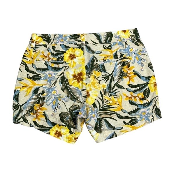 Women's Old Navy 4 Small Shorts Chino Khakis Yellow Green Hawaiian Linen NWOT - Picture 4 of 8